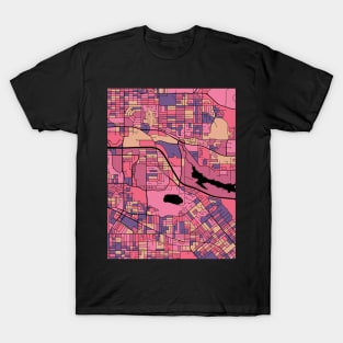 Burnaby Map Pattern in Purple & Pink T-Shirt